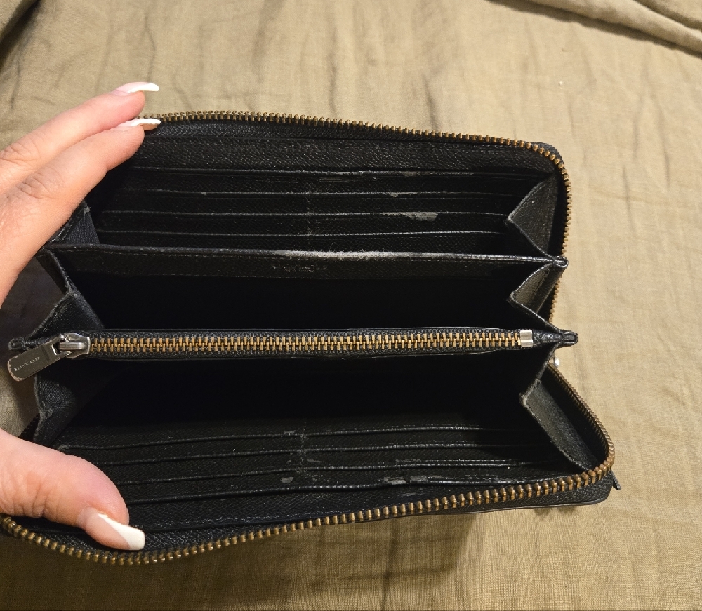 Coach Black Textured Wallet with Silver Accents - Picture 3 of 4